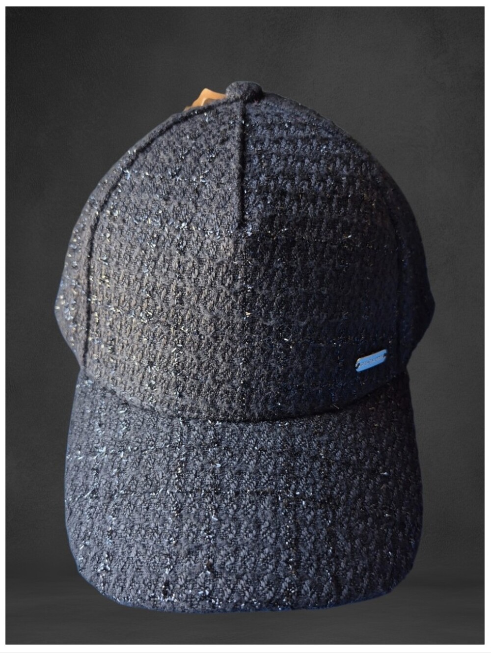 Steve Madden "Official" Baseball Cap, Tweed in Black. - Picture 3 of 9
